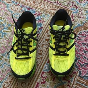 Yellow and Black Athletic Shoes